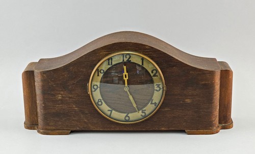 Horloge cheminée bois - horloge, en
