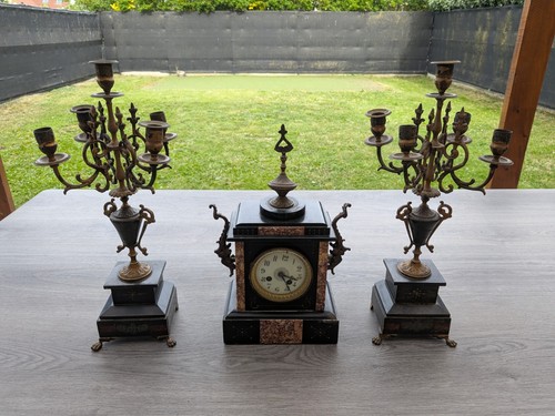 Garniture cheminée horloge - garniture,